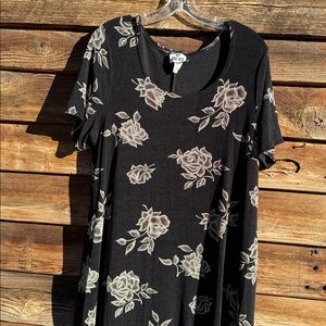 JALATE 1990s vintage floral  Black Maxi Dress